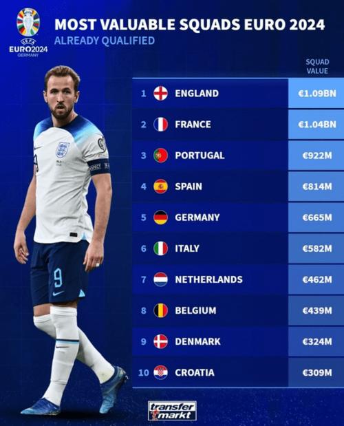 欧洲杯各队身价排名（欧洲杯各队身价排名表）